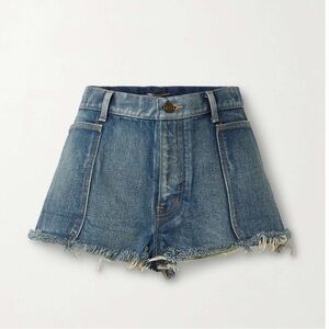Saint Laurent frayed denim shorts